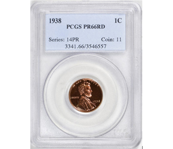 1938 Lincoln Cent Proof PCGS PR66RD 3341.66.3546557