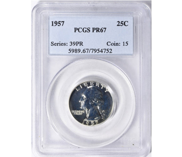 1957 Washington Quarter Proof PCGS PR67 5989.67.7954752